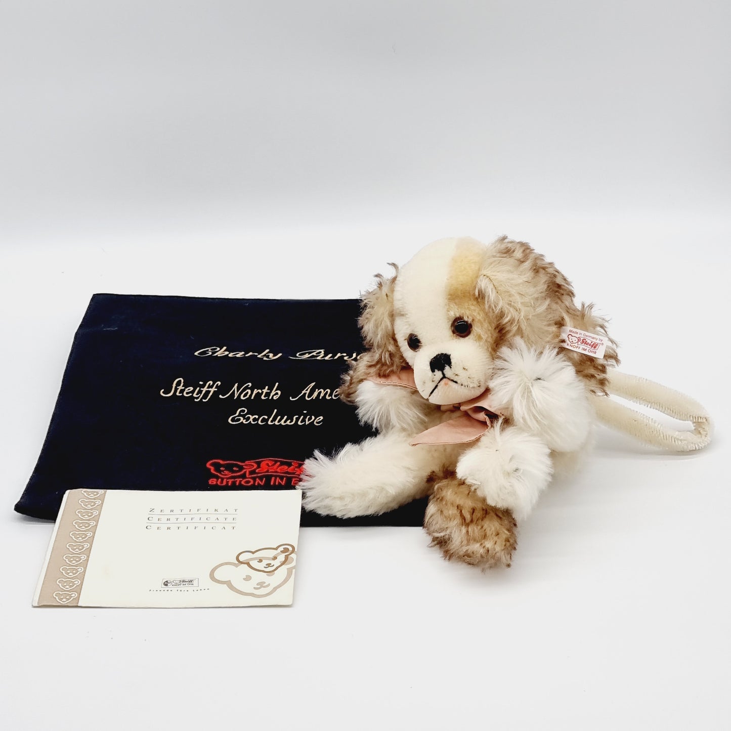 Steiff 668104 Charly Purse Handtasche Hund 28 cm Mohair USA limitiert 1500
