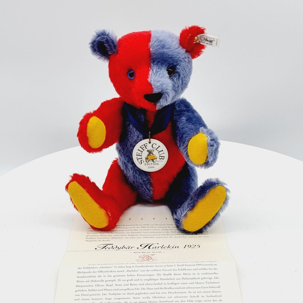 Steiff 420214 Teddybär Harlekin Club Edition 2000 35 cm Mohair