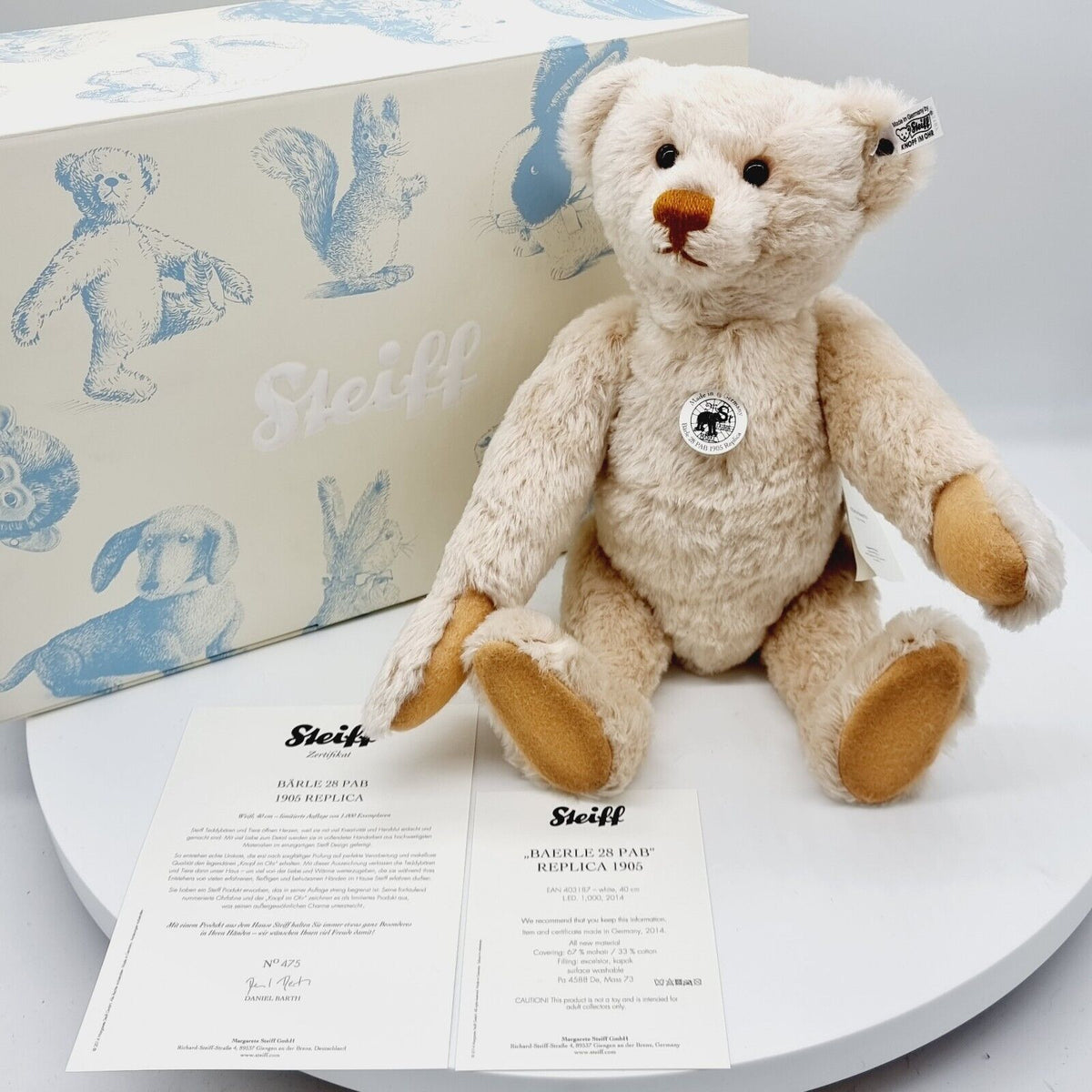 Steiff 403187 Teddybär Bärle 28 PAB Replica 1905 limitiert 1000 40 cm Mohair