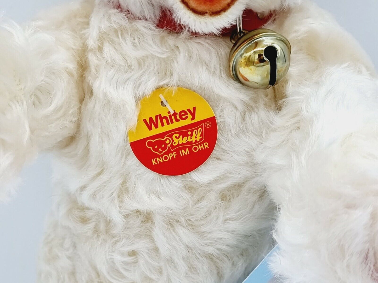 Nummer 00001 - Steiff Teddybär Baby Whitey 29 cm 655340 Zertifikat Festival 1998