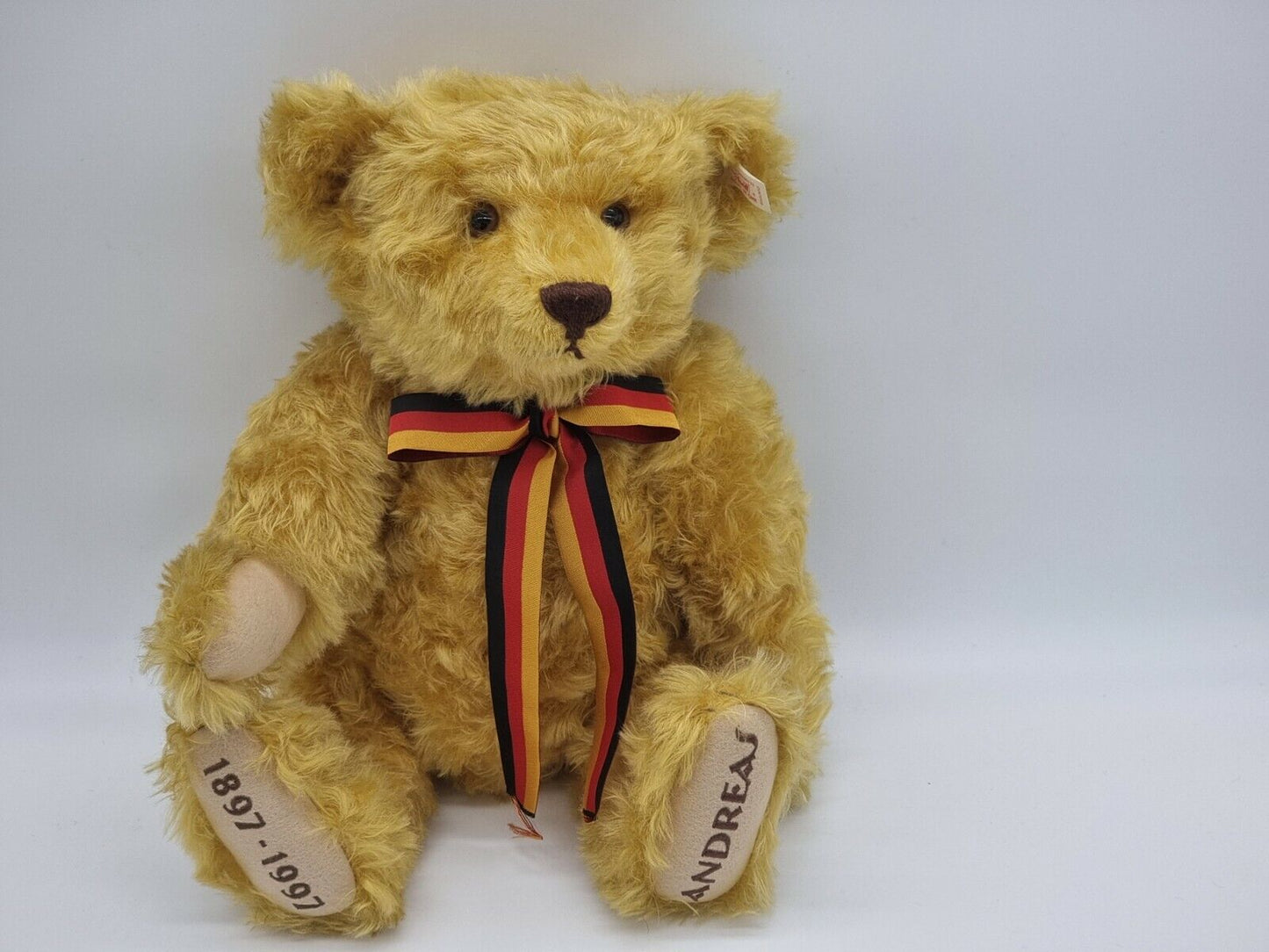 Steiff Teddybär Andreas 40 cm 655302 Zertifikat 1997 OVP Mohair Brummstimme