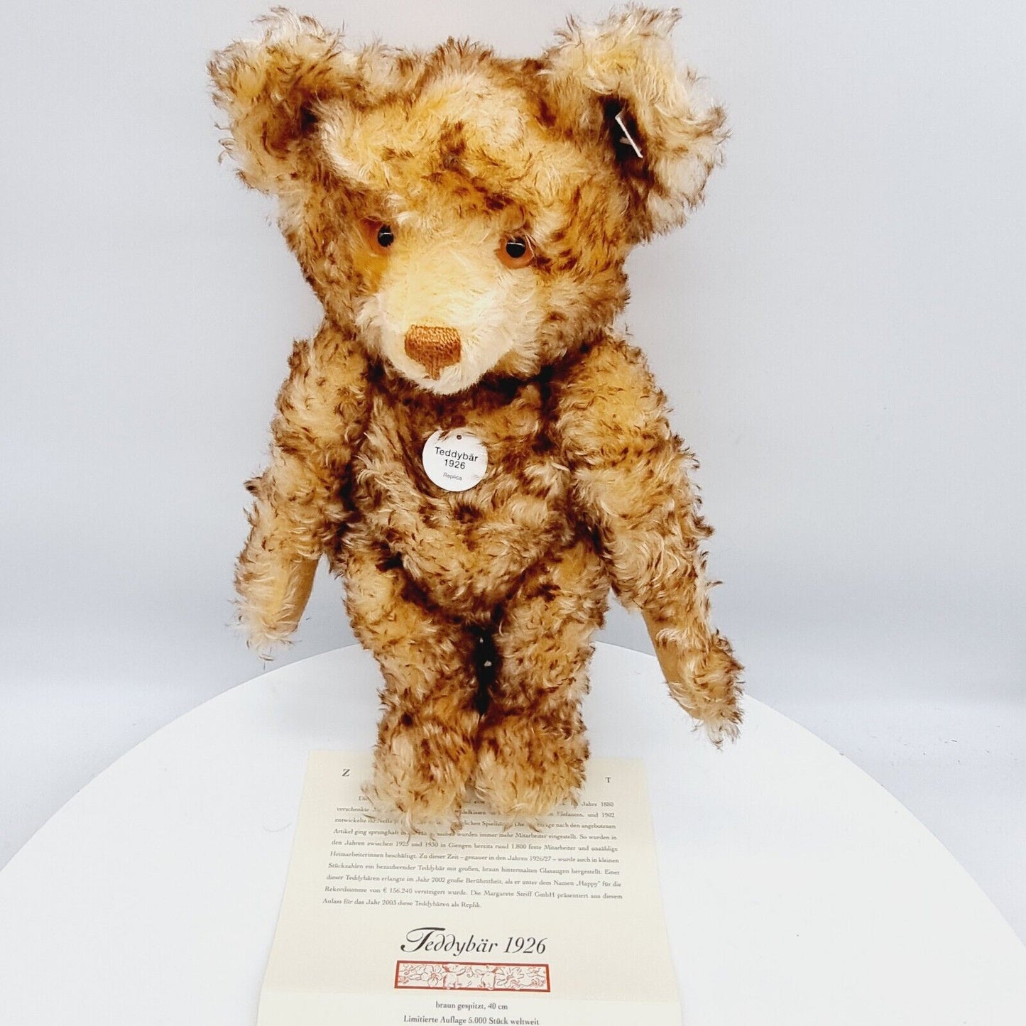 Steiff 407246 Teddybär 1926 limitiert 5000 braun gespitzt 40 cm Jahr 2003
