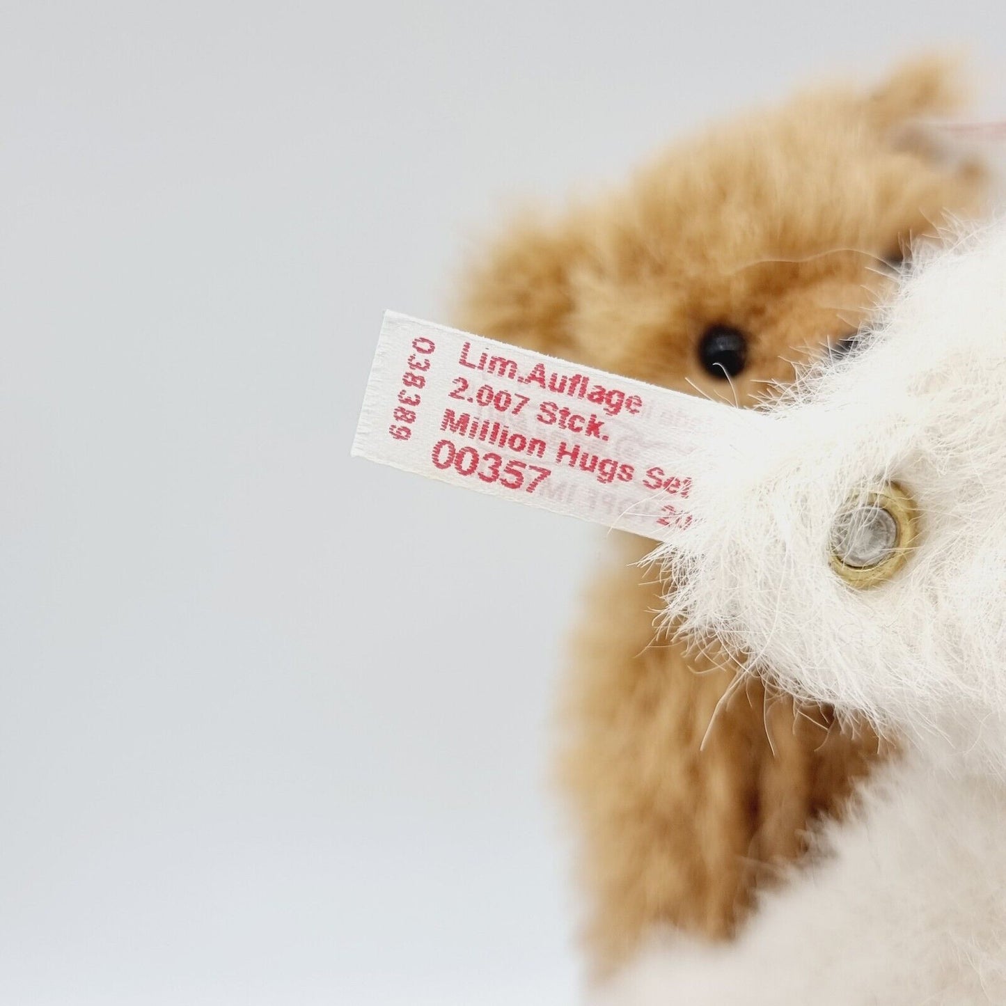 Steiff 038389 A Million Hugs Set 2007 weiß und rotbraun 10 cm limitiert 2007