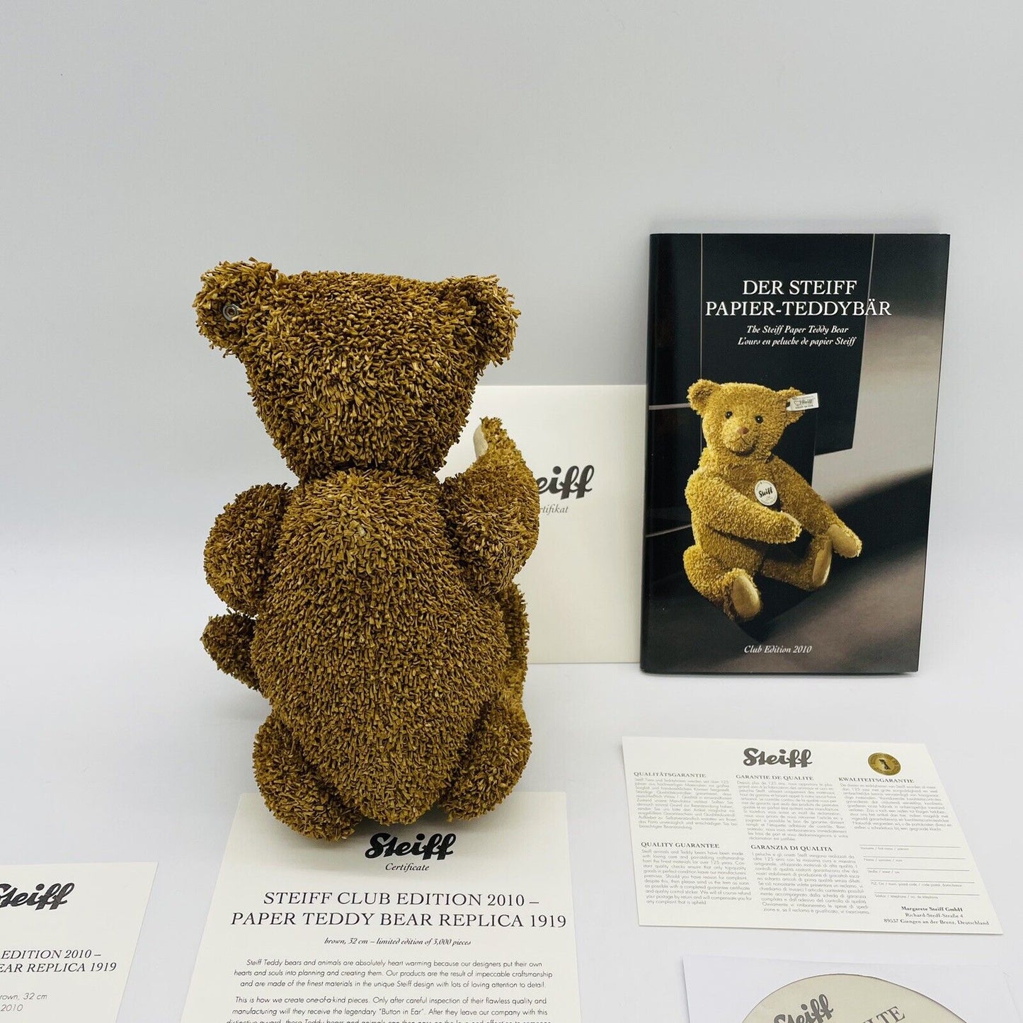 Steiff Club Edition 2010 Papierteddybär 1919 Replica 421099 limitiert 3000