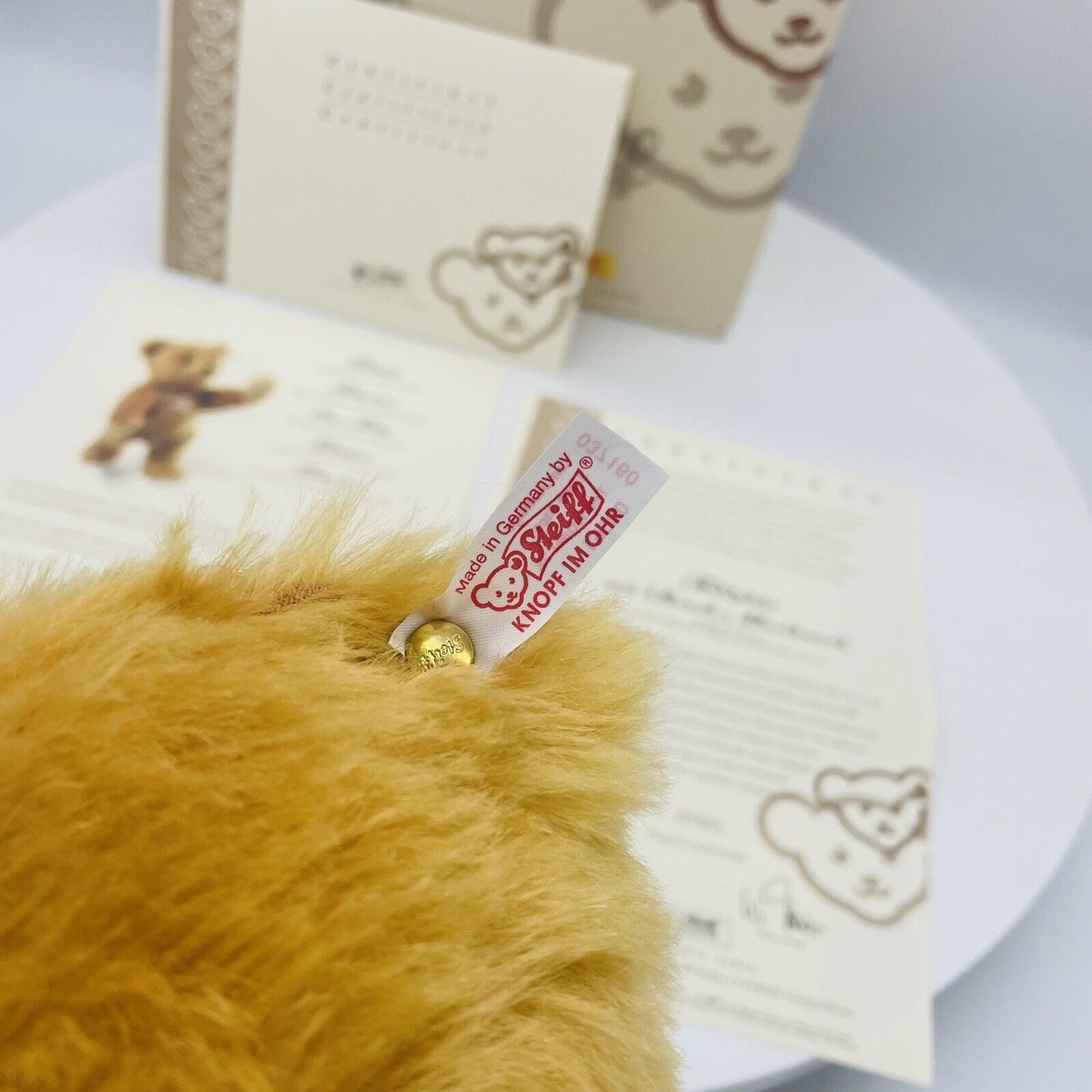 Steiff Teddybär mit Druck-Musikwerk 037160 limitiert 3000 38cm Mohair