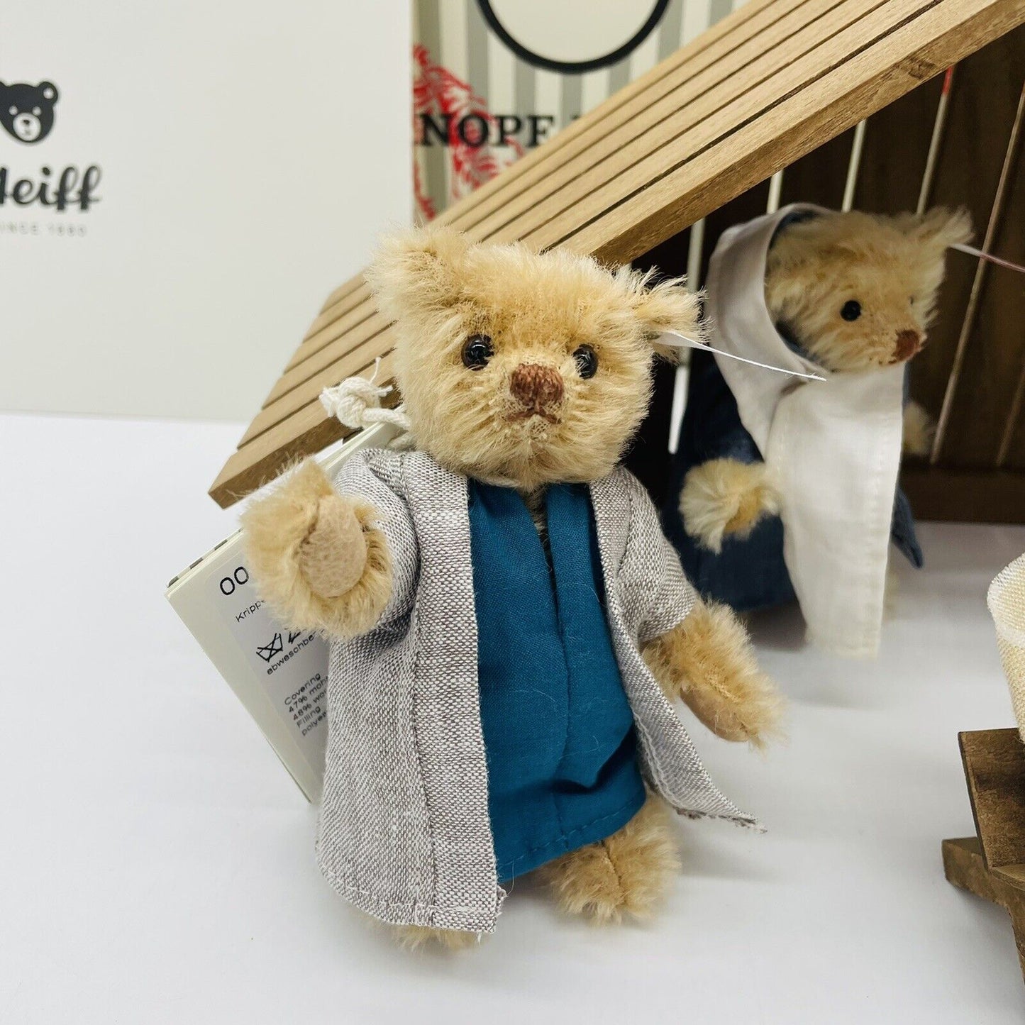 Steiff Krippenset 4-tlg. 007279 limitiert 1225 aus 2022 Mohair