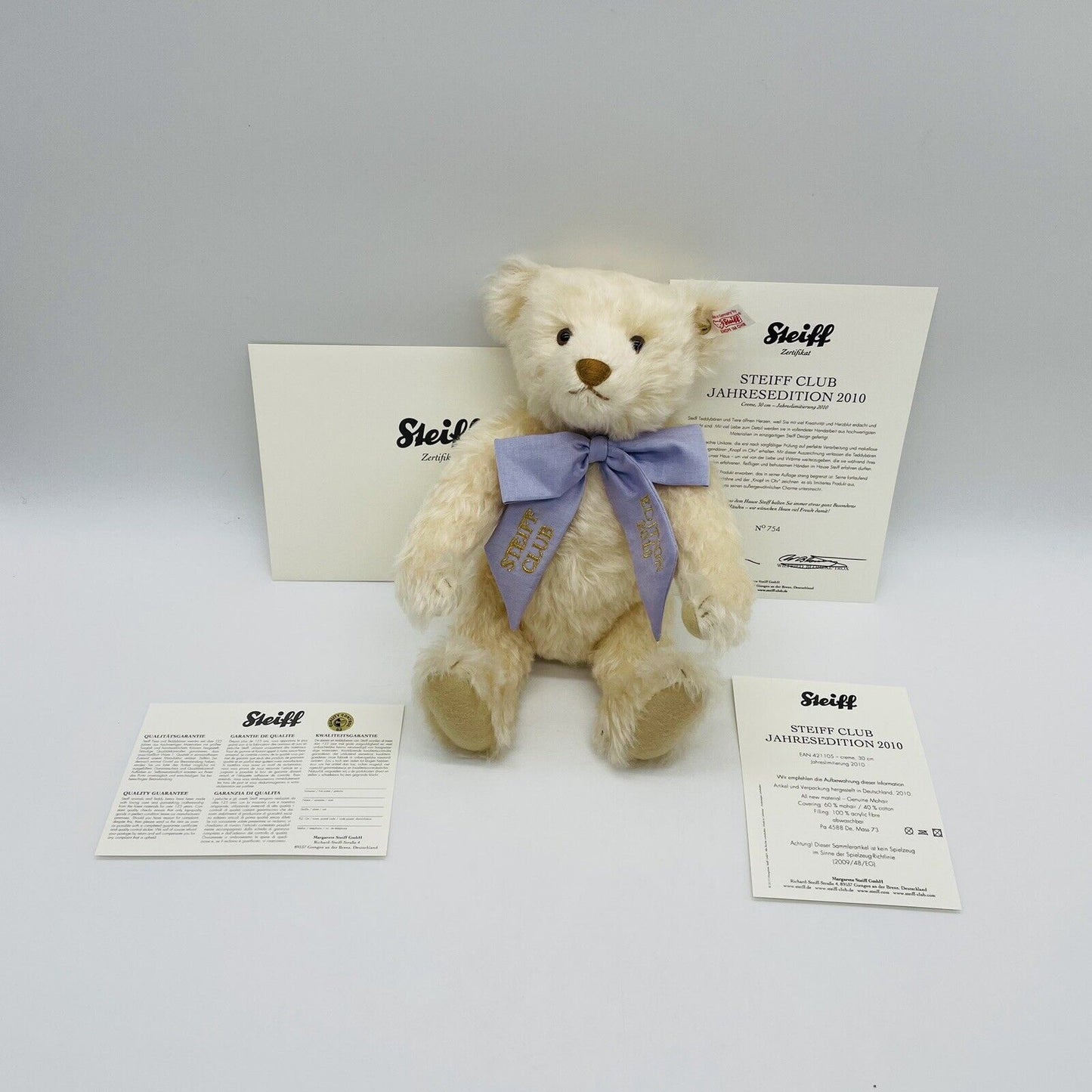Steiff Club Teddybär Jahresedition 2010 421105 limitiert 2010 30cm Mohair