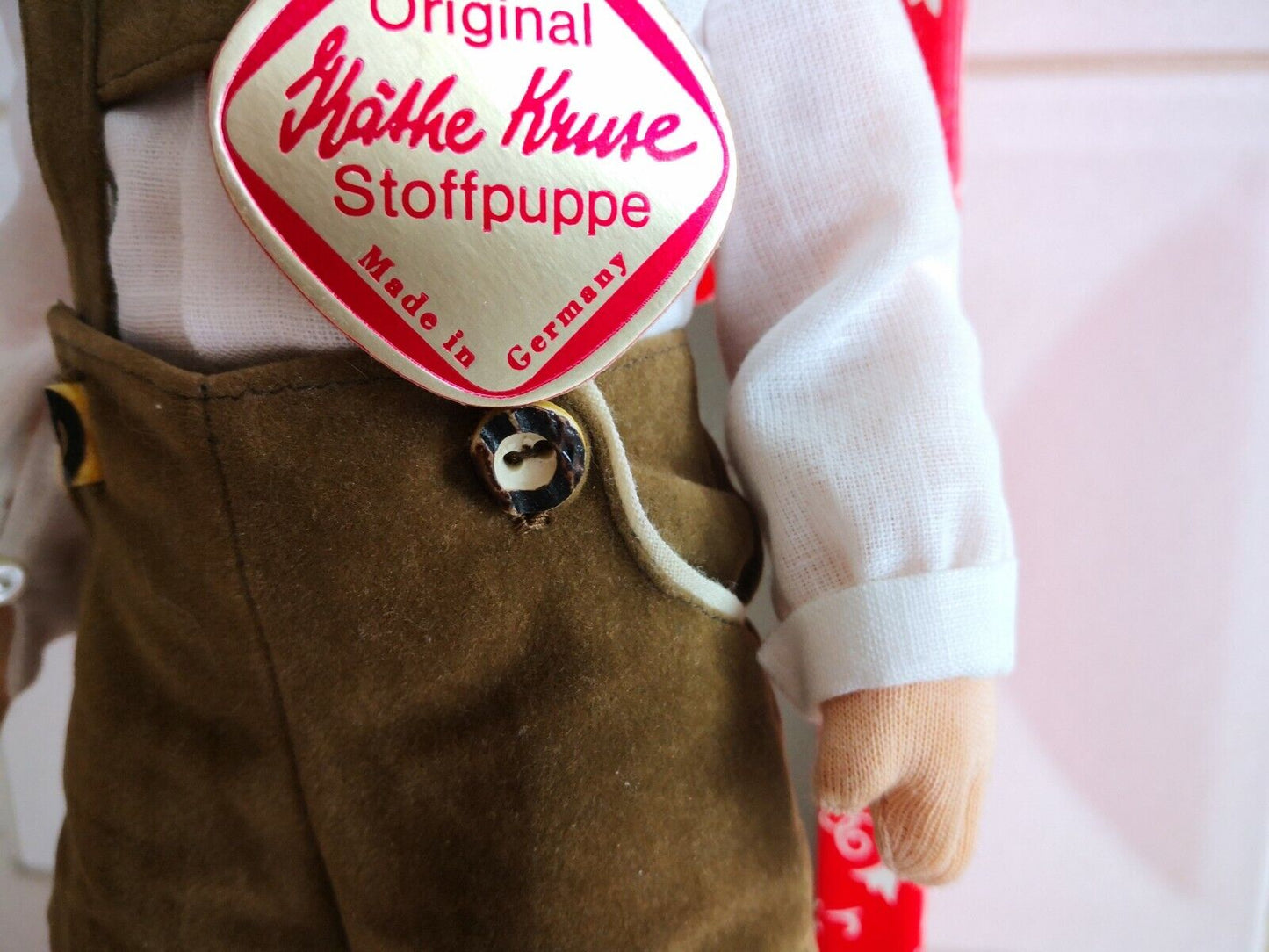 Käthe Kruse Puppe IX Fritzel blond 35 cm aus 1986 Donauwörth Lederschuhe