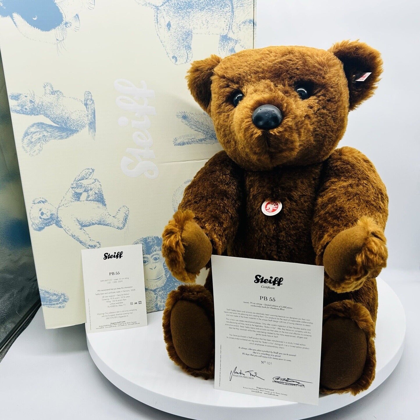 Nr. 101! Steiff Danbury Mint 663123 Teddybär PB 55 Re-Edition limitiert 1000