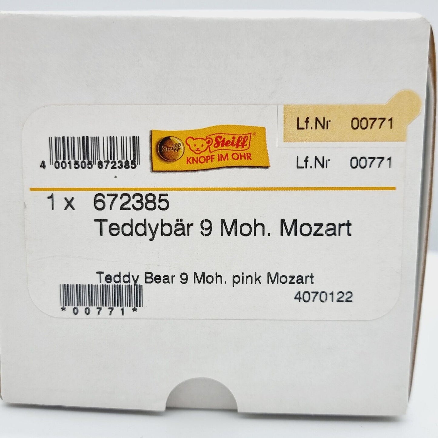 Steiff Teddybär Wolfgang Amadeus Mozart 9 cm 672385 limitiert 5000 2006