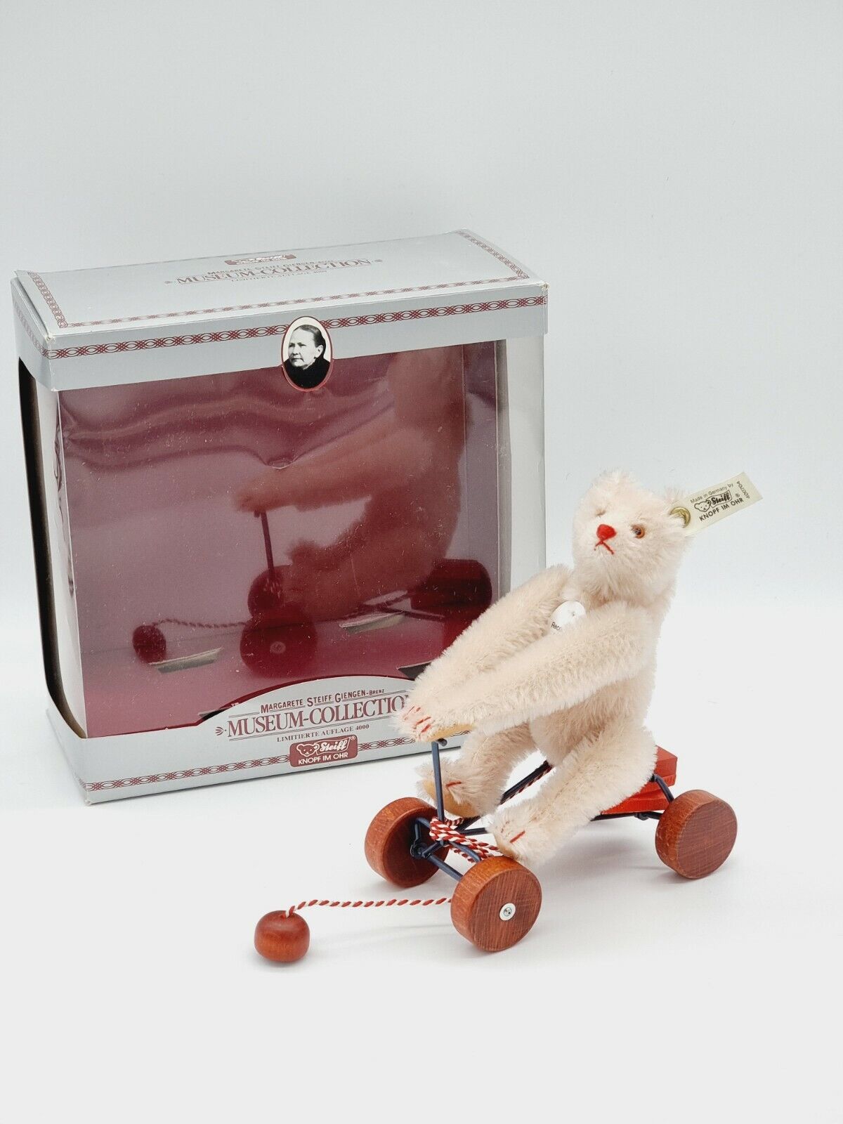 Steiff Record Teddybr auf Rdern Replica 1913 400704 OVP 20 cm 1991 1992