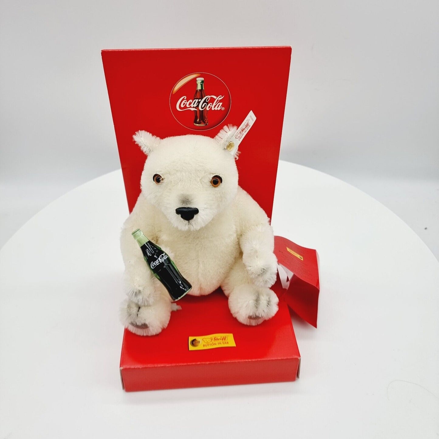 Steiff 666032 Coca-Cola Polar Bear Cub weiß mit roter OVP limitiert Jahr 2000