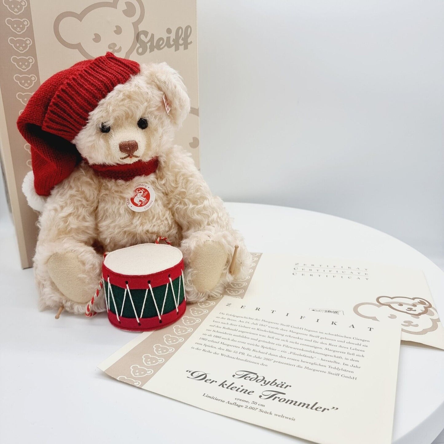 Steiff 037368 Teddybär Trommler limitiert 2007 aus 2007 30cm Mohair