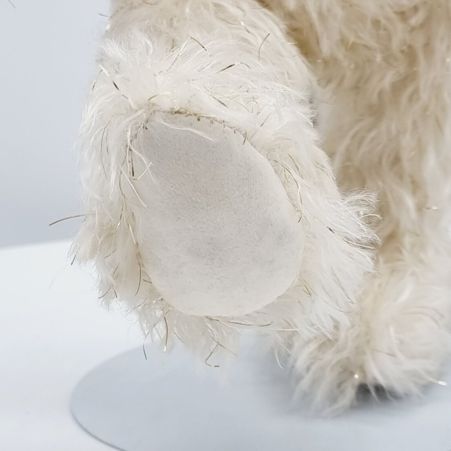 Teddy Hermann Weihnachtsteddybär mit Aufziehspielwerk weiß-gold 34 cm