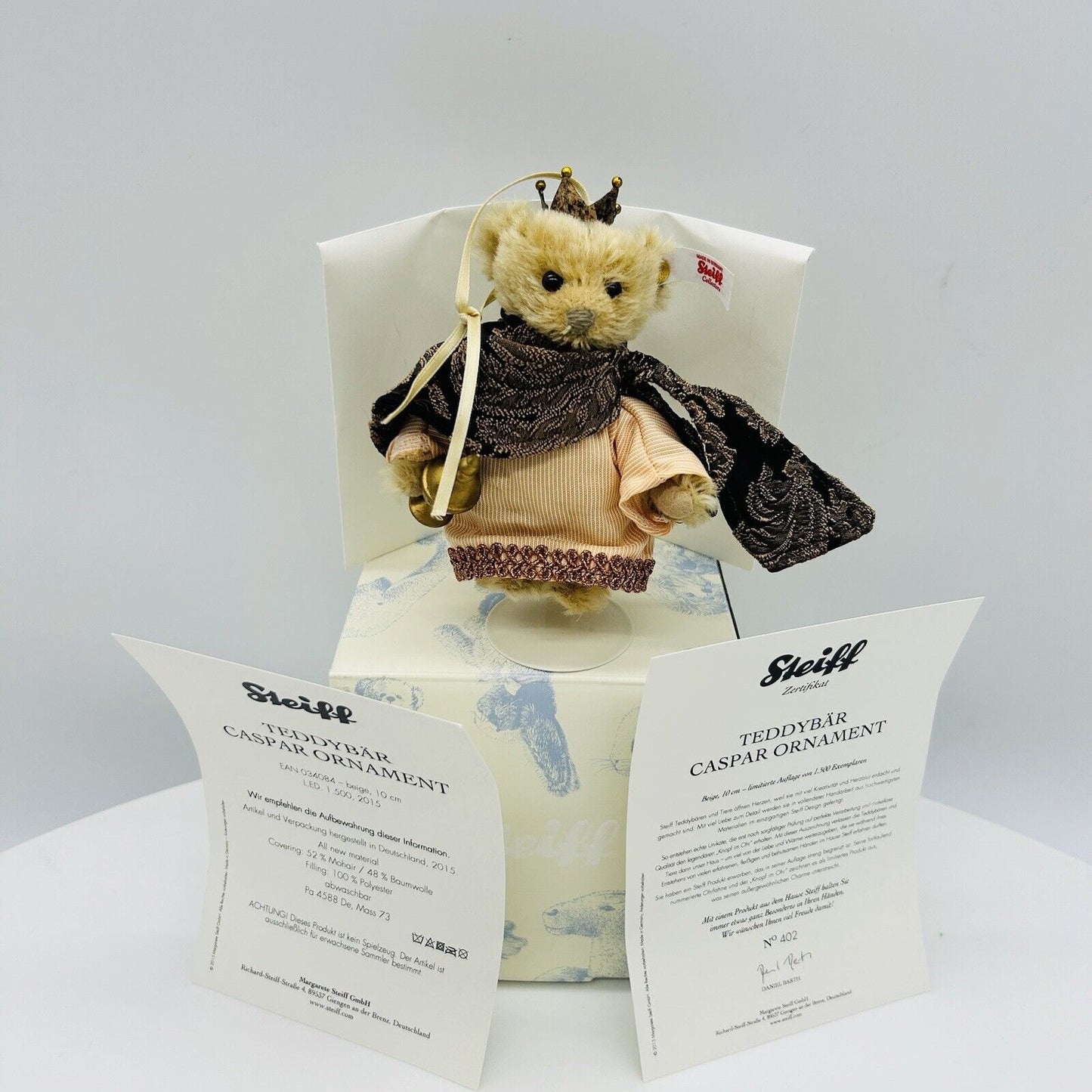 Steiff 034084 Ornament Teddybär Caspar Heilige drei Könige limitiert 1500