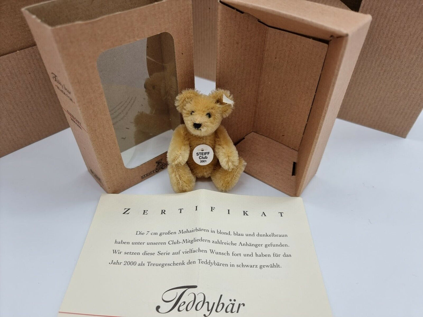 Steiff Club Jahresgeschenk Teddybären limitiert Zertifikat OVP Sammler 2001