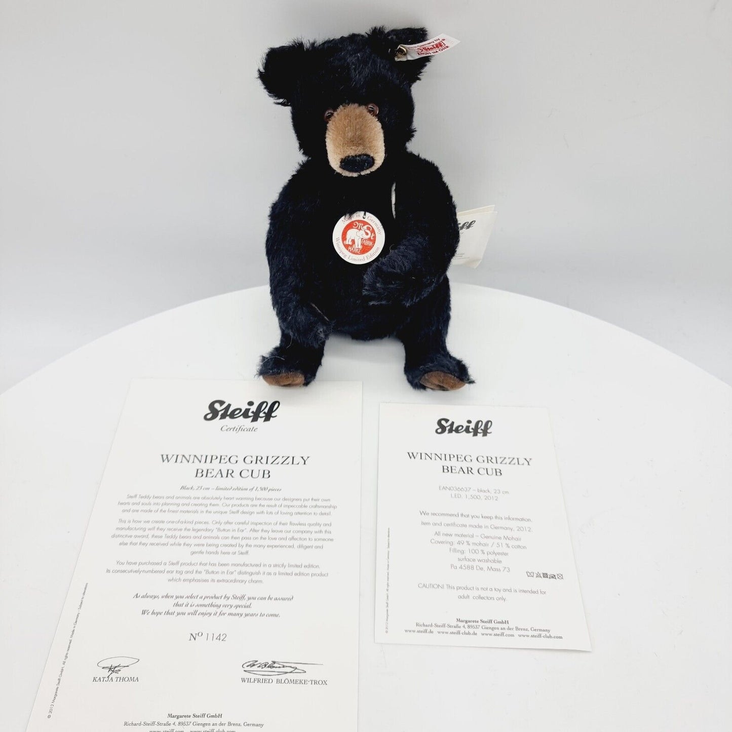 Steiff 036637 Winnipeg Grizzly Bärenjunges 23 cm limitiert auf 1500 Stück