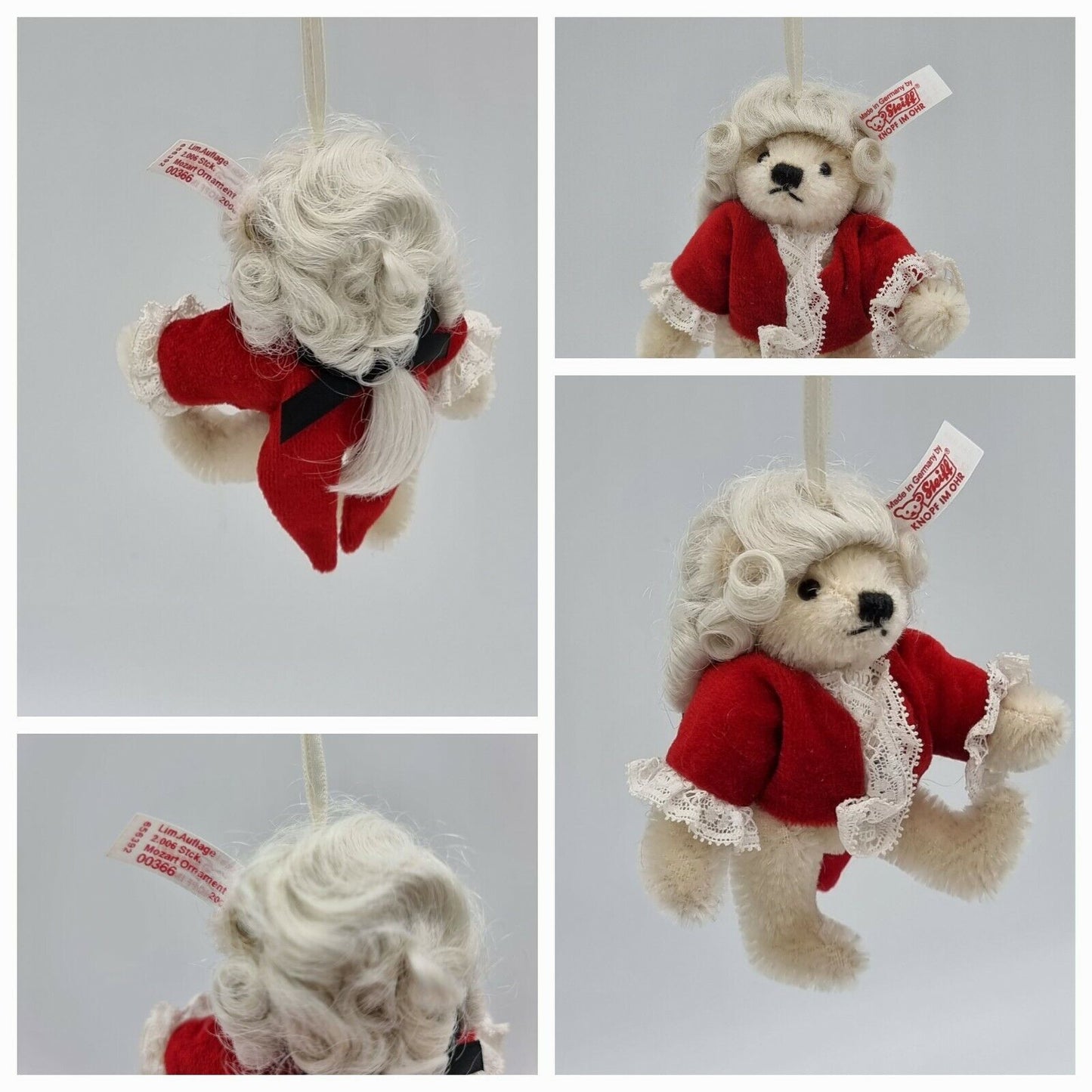 Steiff Teddybär Mozart Ornament 656392 9 cm Knopf Fahne limitiert auf 2006 Stk.
