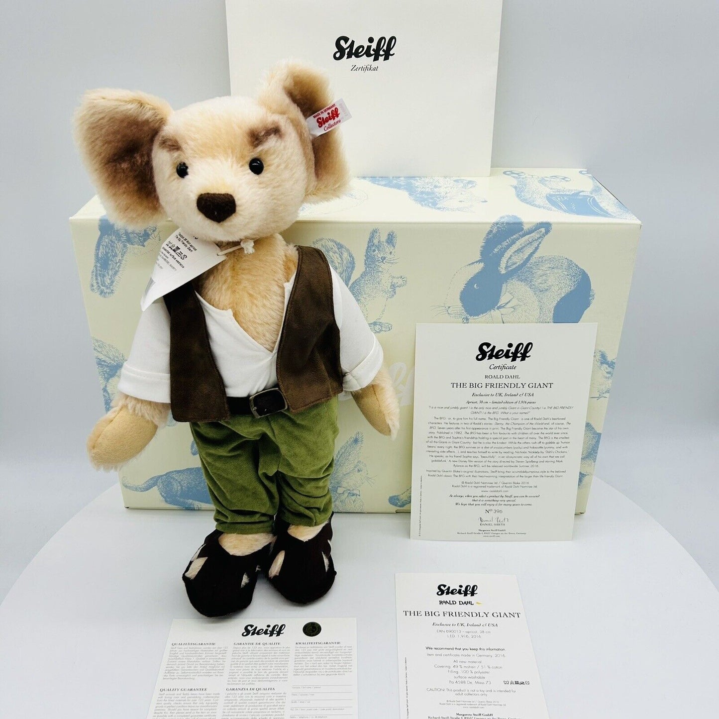 Steiff Roald Dahl 690013 Teddybär The Big Friendly Giant 38 cm Mohair