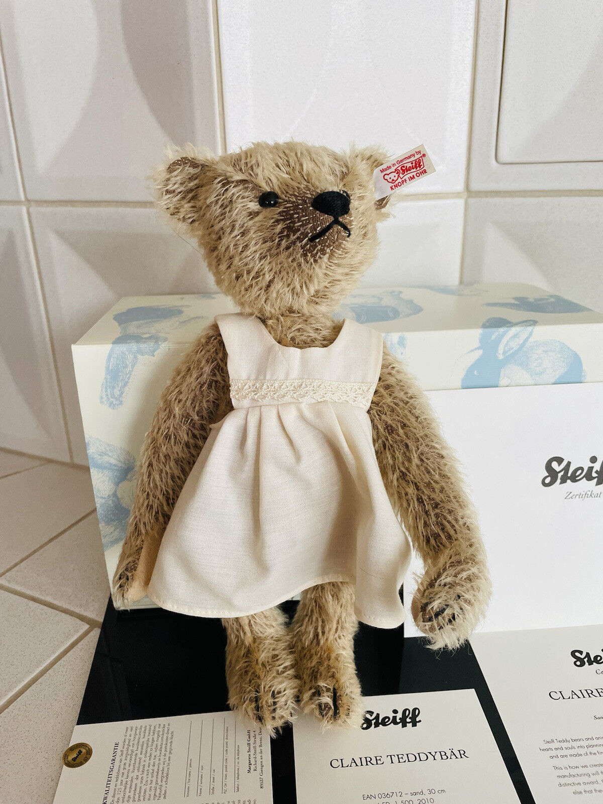 Rarität - Steiff Claire Teddybär EAN 036712 limitiert 1500 30 cm Zertifikat OVP