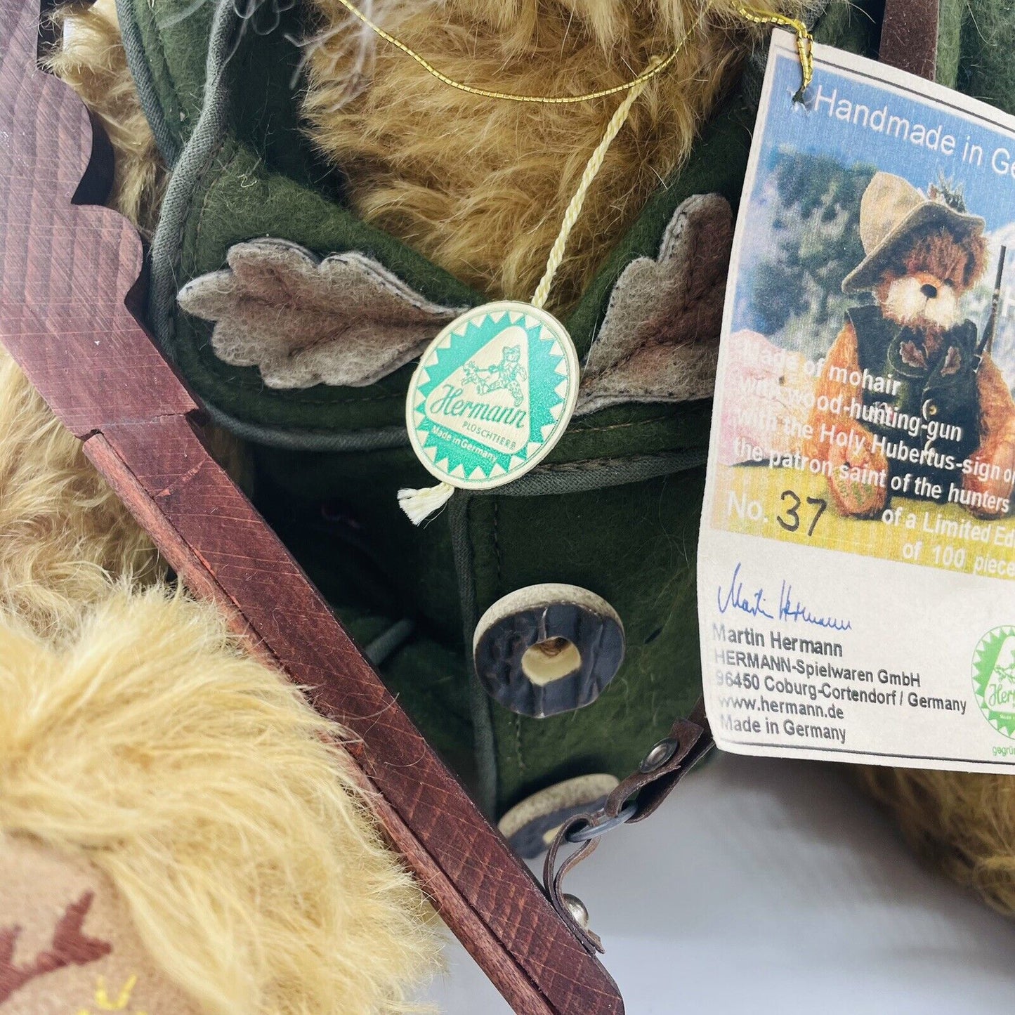 Hermann Coburg Teddybär Alpine Hunter Alpenjäger limitiert 100 aus 2009 38cm
