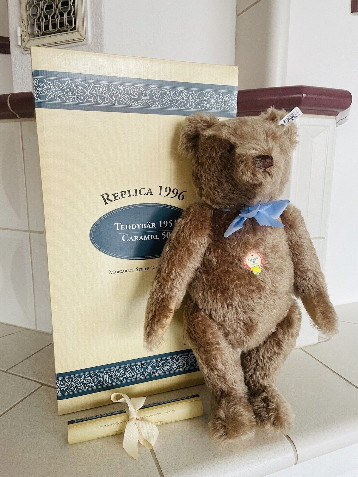 Steiff Teddybär 1951 Caramel 50 cm limitiert 408427 1996 Sammler OVP Zertifikat