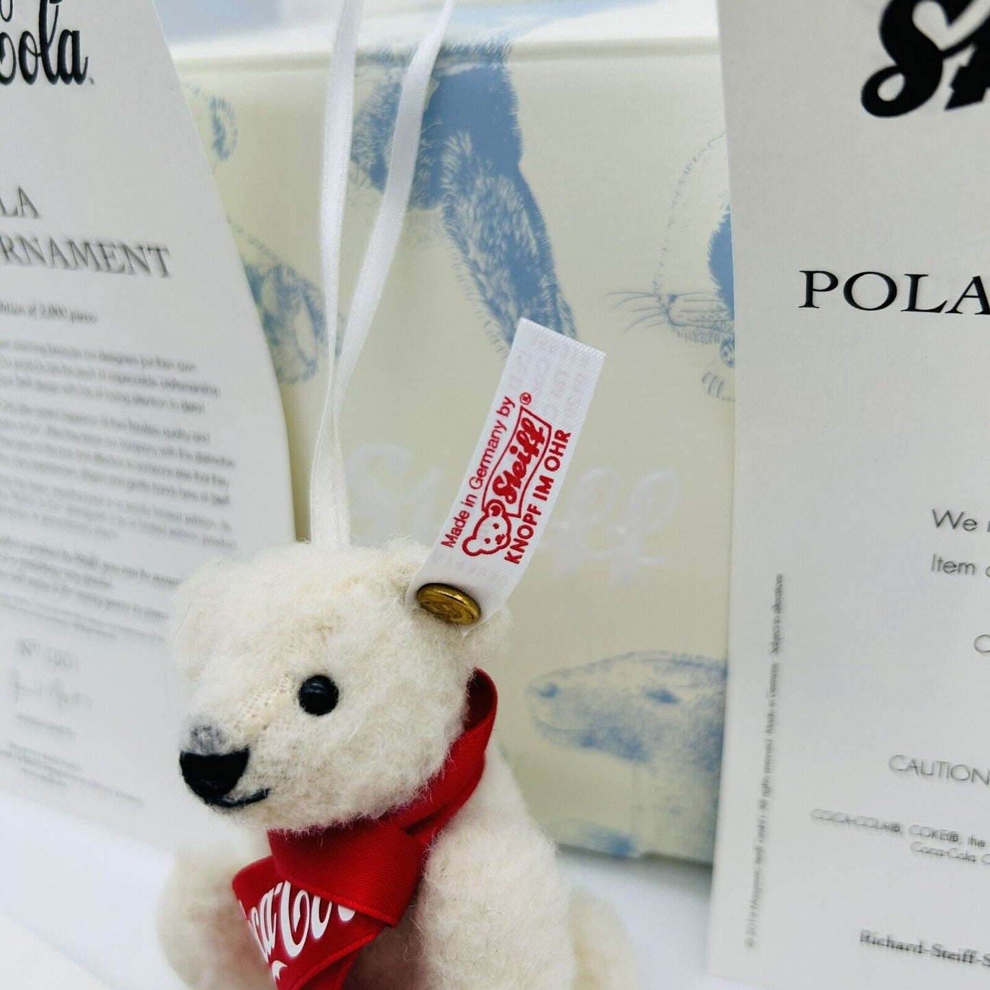 Steiff 355318 Teddybär Ornament Coca Cola limitiert 2000 aus 2014 10 cm