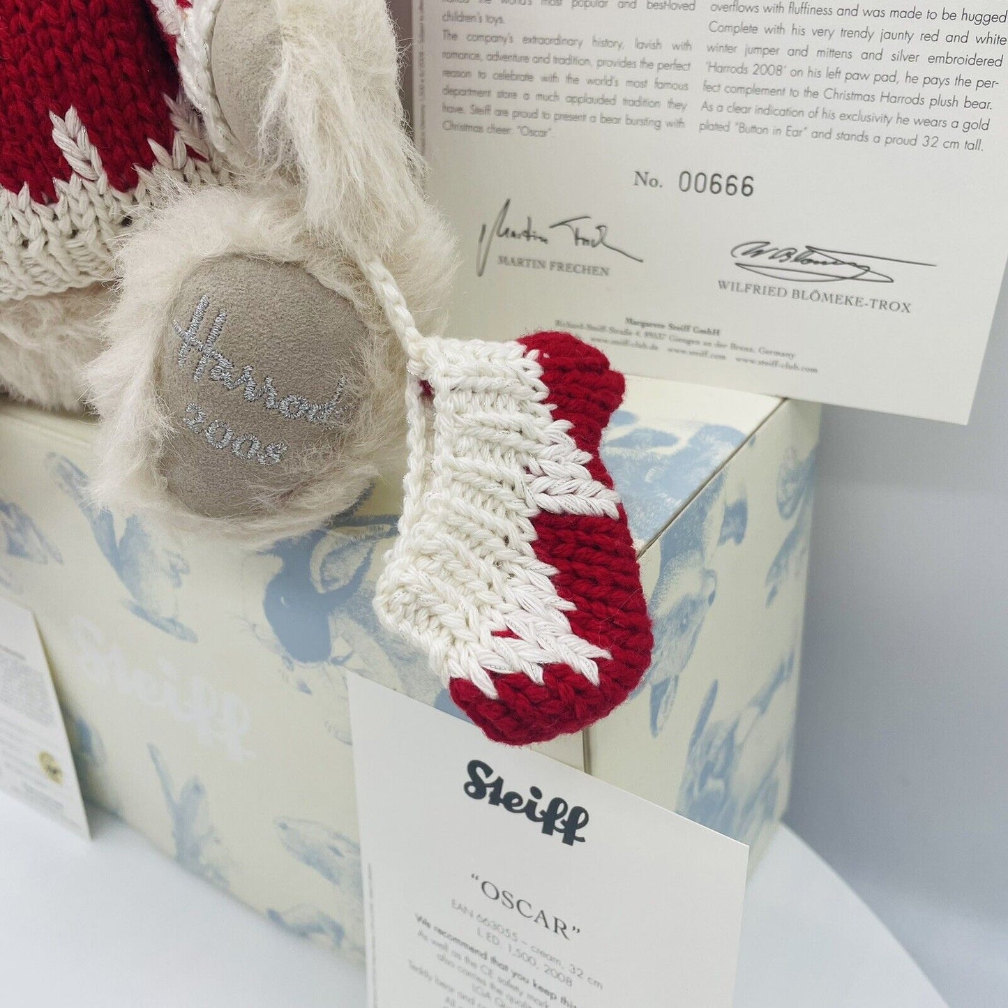 Steiff Teddybär Oscar für Harrods 663055 limitiert 1500 aus 2008 Alpaca 32cm