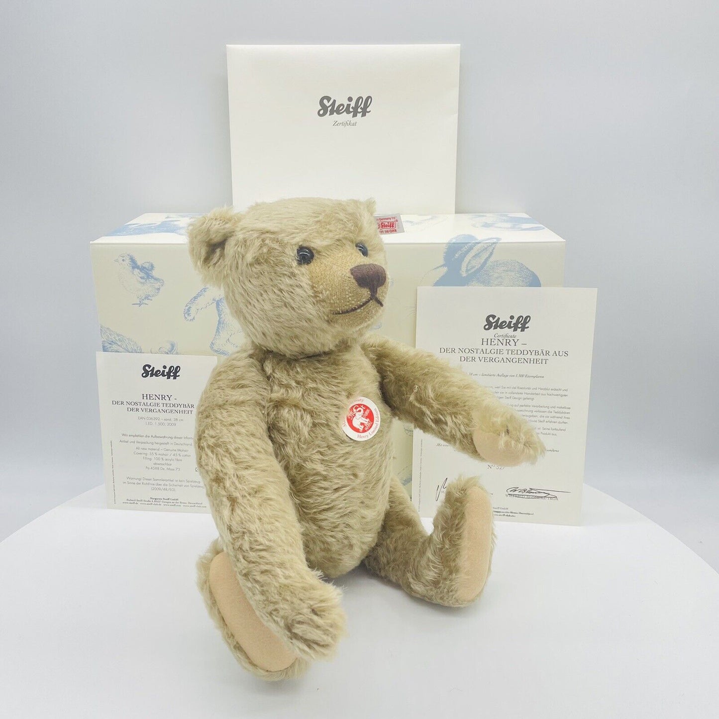 Steiff Teddybär Henry der nostalgische Bär 036392 limitiert 1500 aus 2009 38cm
