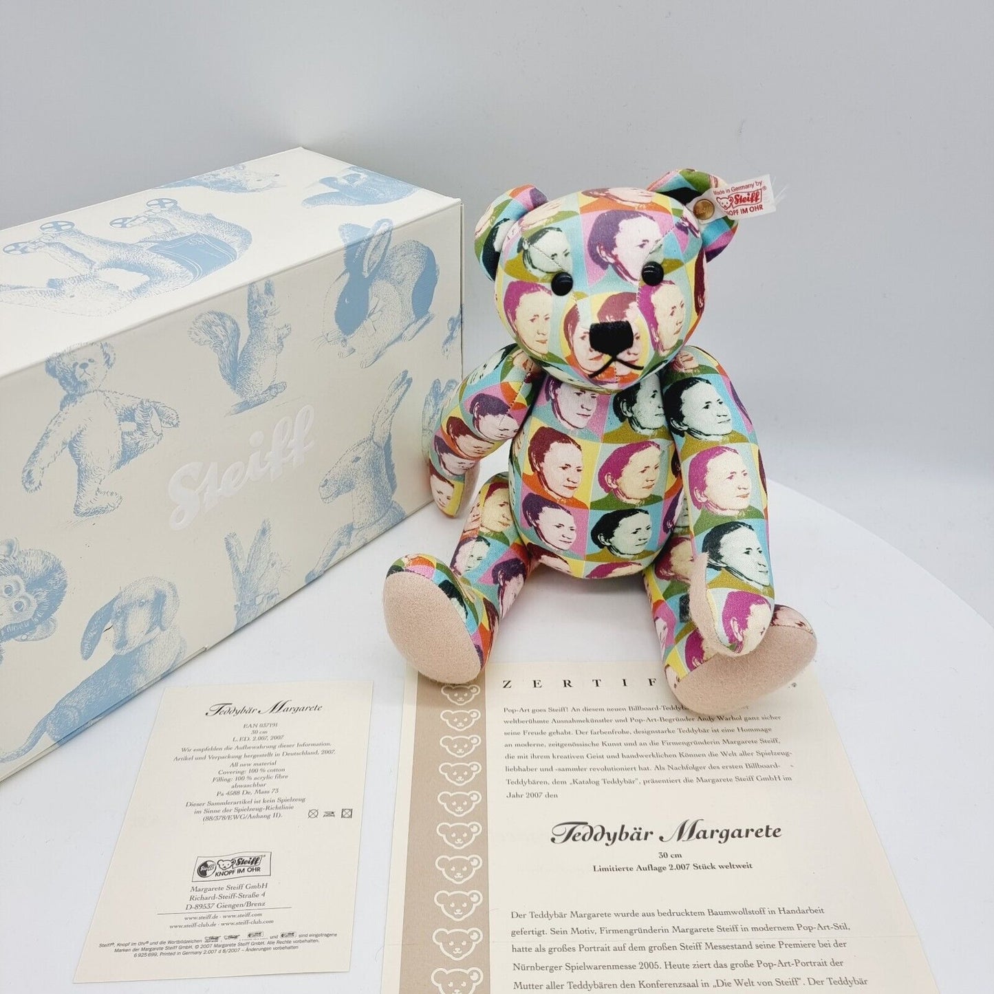 Steiff 037191 Teddybär Margarete Pop-Art 30 cm limitierte Auflage von 2007 Stück