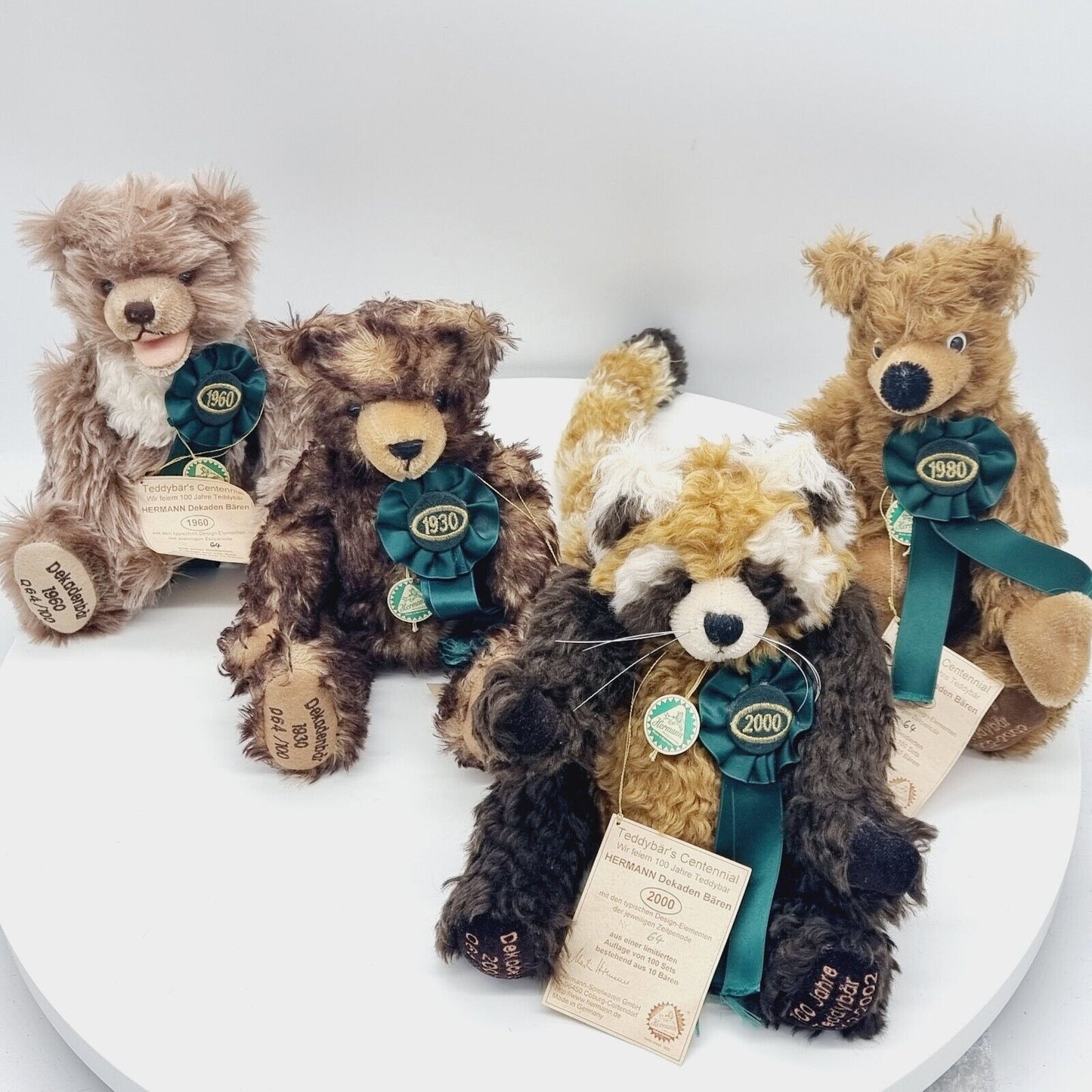 Hermann Set 4 Dekaden Teddybären 1930 + 1960 +1980 + 2000 limitiert 100 Stück