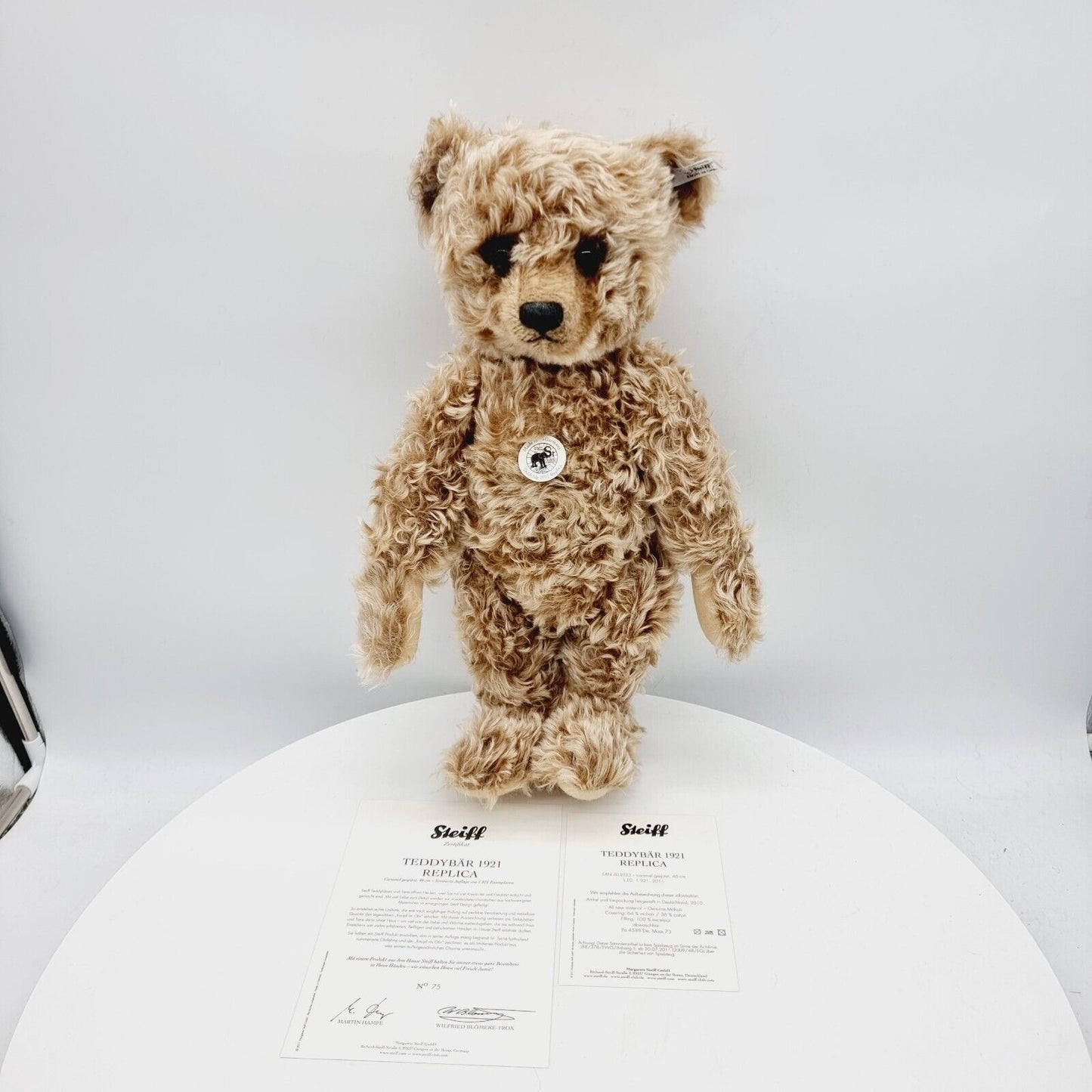 403033 Steiff Teddybär 1921 Replika 2011 46 cm caramel limitiert mit Kippstimme