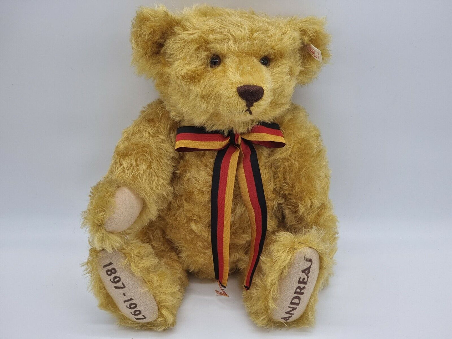 Steiff Teddybär Andreas 40 cm 655302 Zertifikat 1997 OVP Mohair Brummstimme