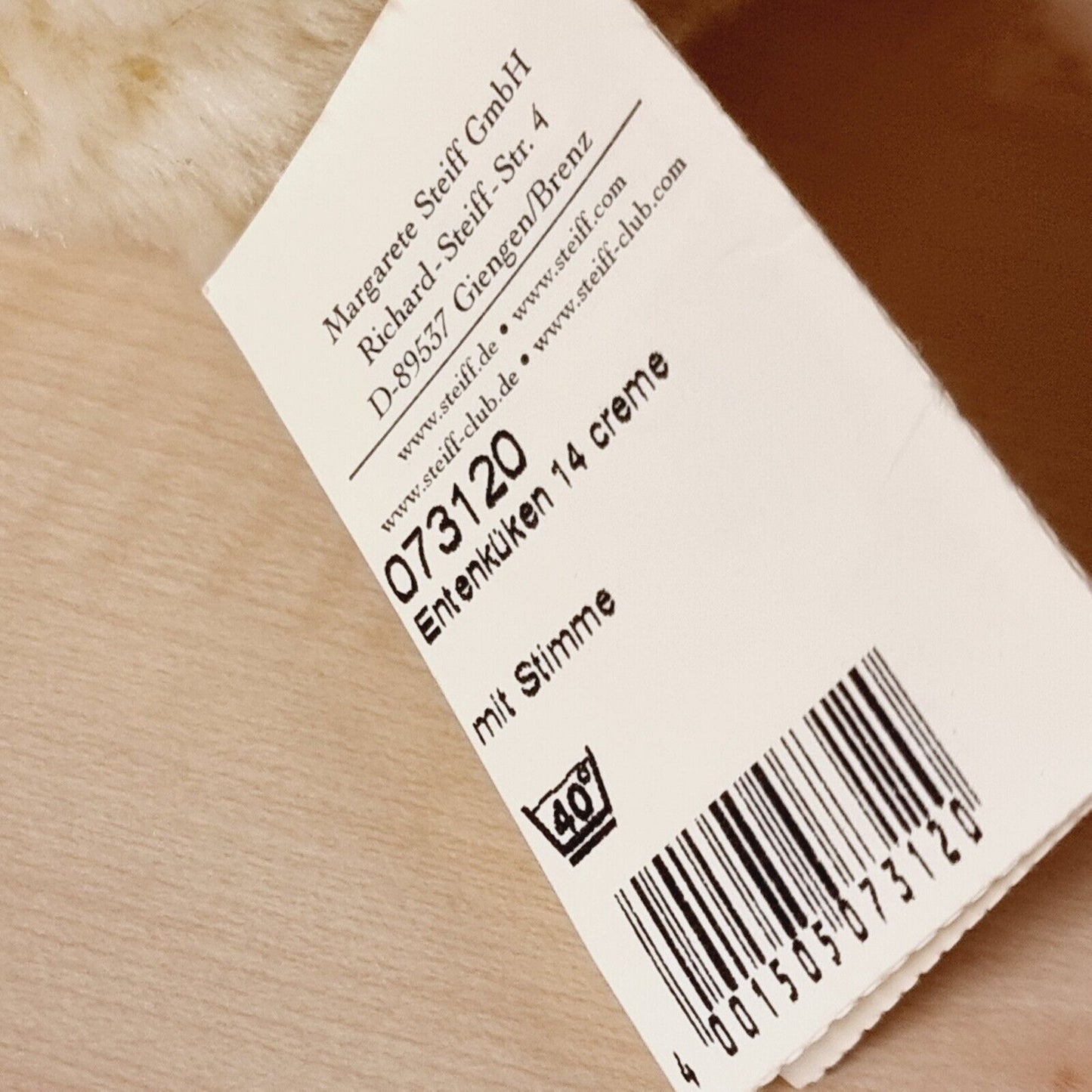 Steiff 073120 Entenküken 14 cm creme mit Stimme