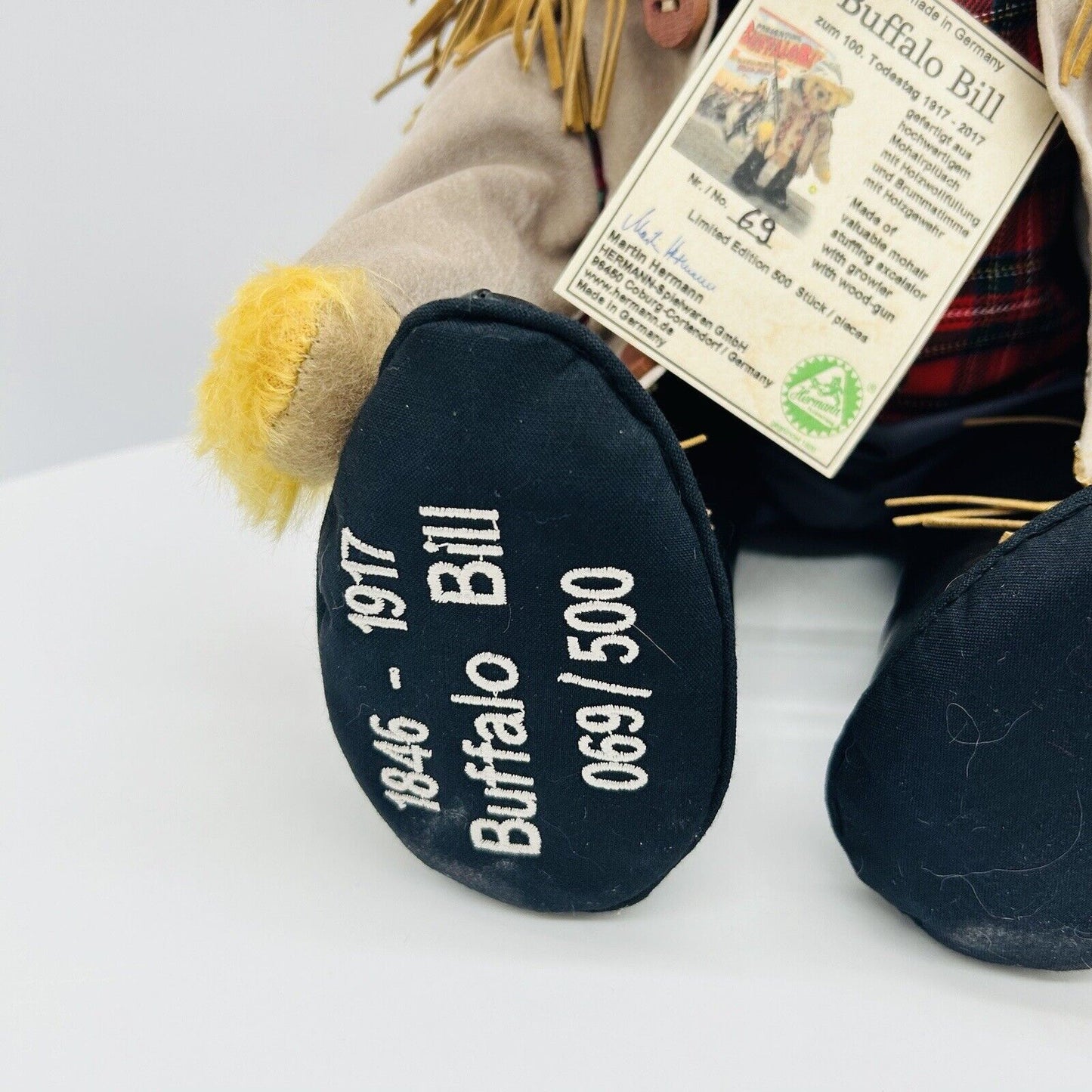 Hermann Coburg Teddybär Buffalo Bill limitiert 500 40 cm Mohair