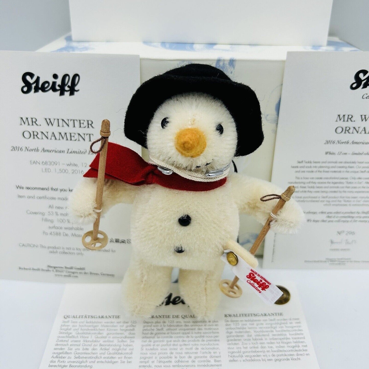Steiff 683091 Ornament Schneemann Mr. Winter North America limitiert 1500 12 cm