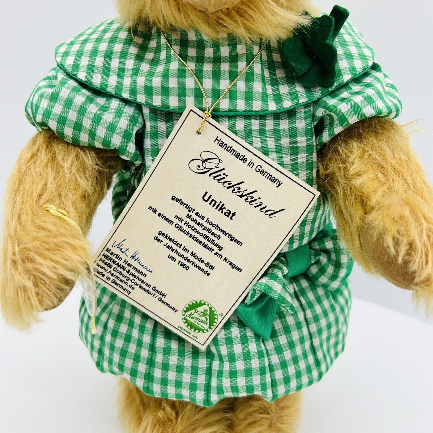 Hermann Coburg Teddybär Glückskind Unikat 32 cm Mohair
