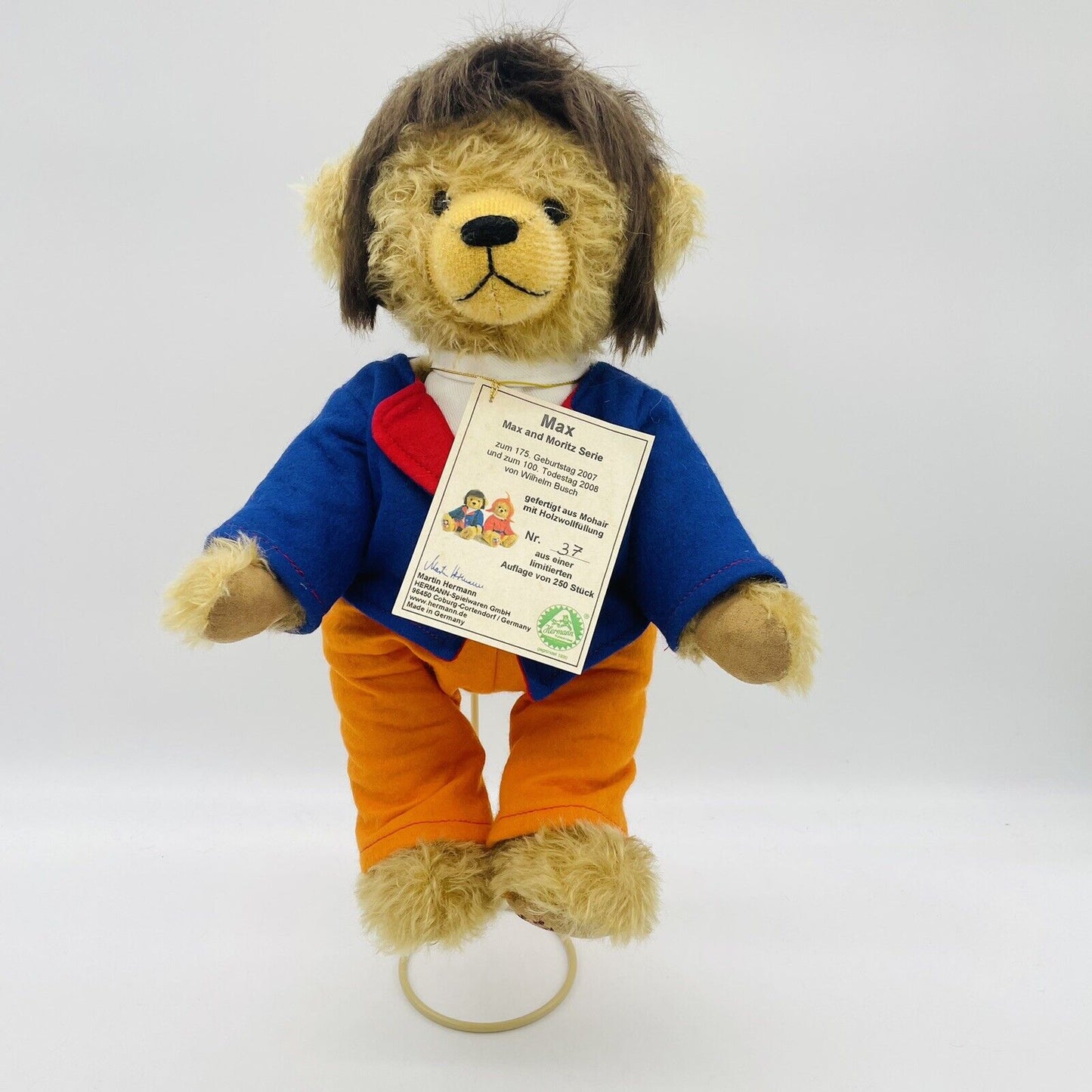 Hermann Coburg Max aus Max und Moritz limitiert 250 Mohair