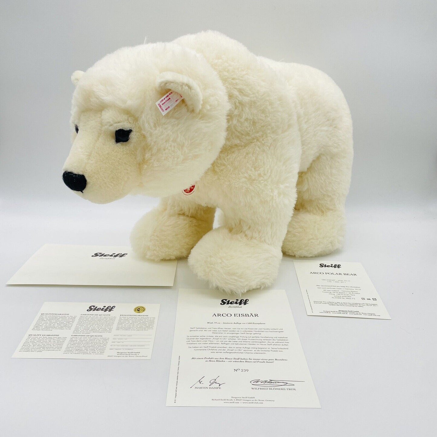 Steiff Eisbär Arco 036347 limitiert 1000 aus 2011 55cm Alpaca