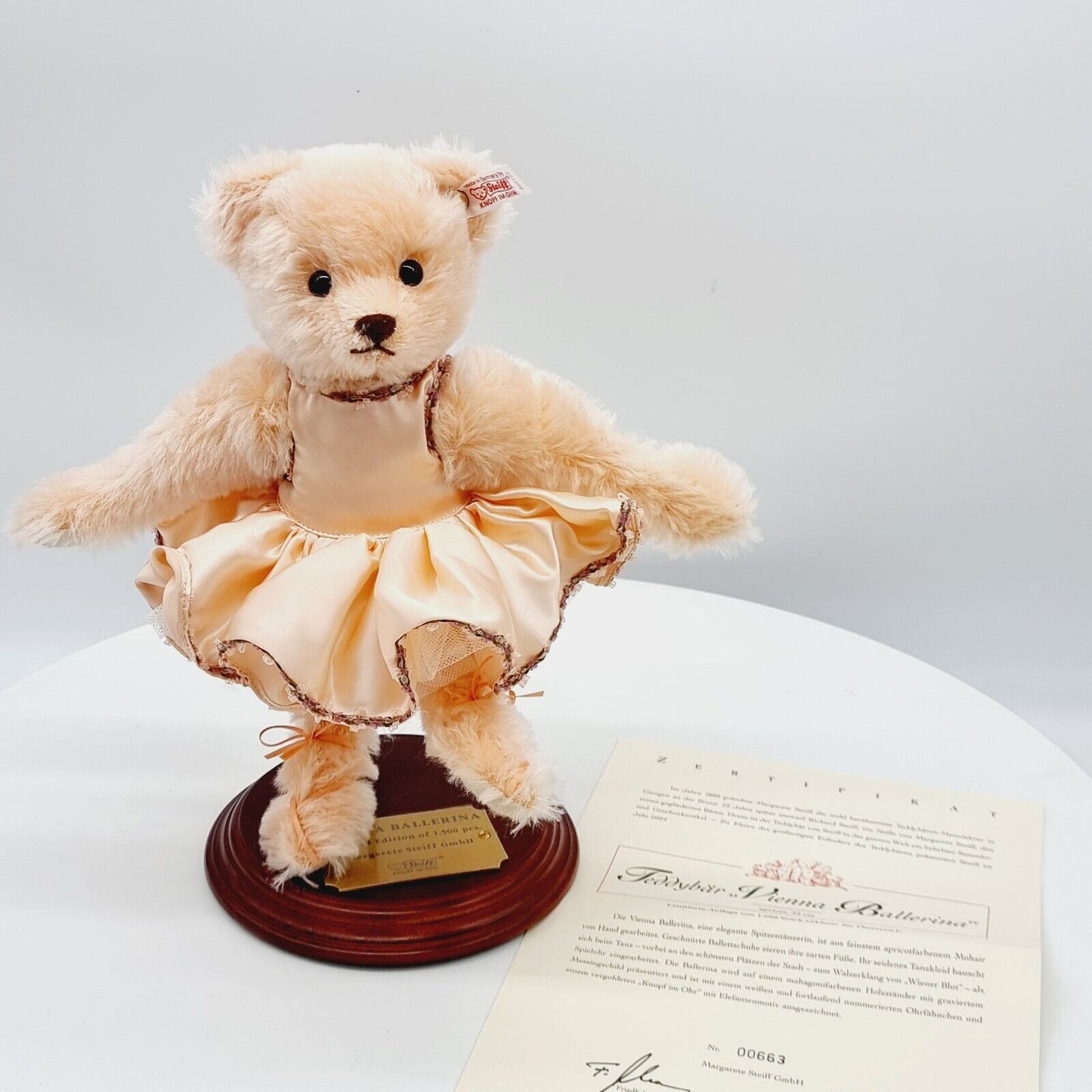 Steiff 661556 Teddybär Vienna Ballerina limitiert 1500 aus 2004 30 cm Mohair