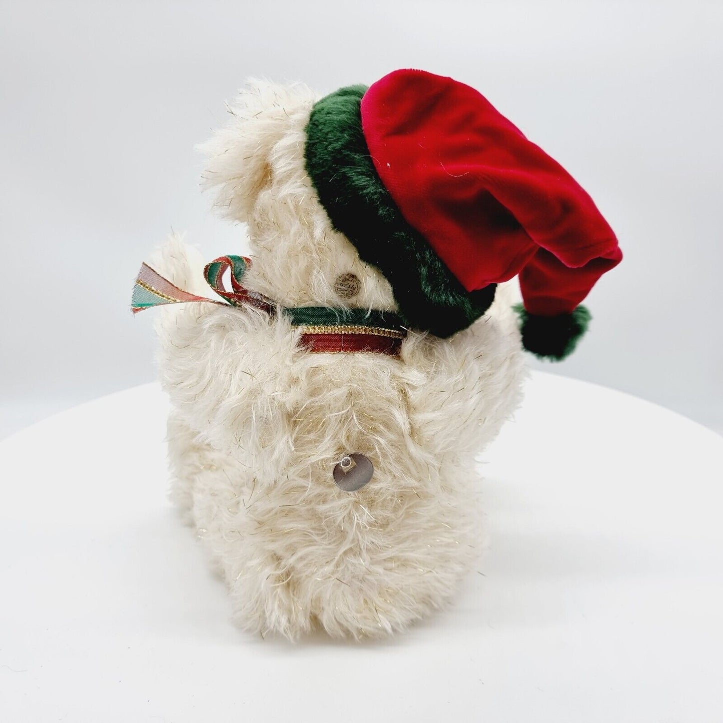Teddy Hermann Weihnachtsteddybär mit Aufziehspielwerk weiß-gold 34 cm