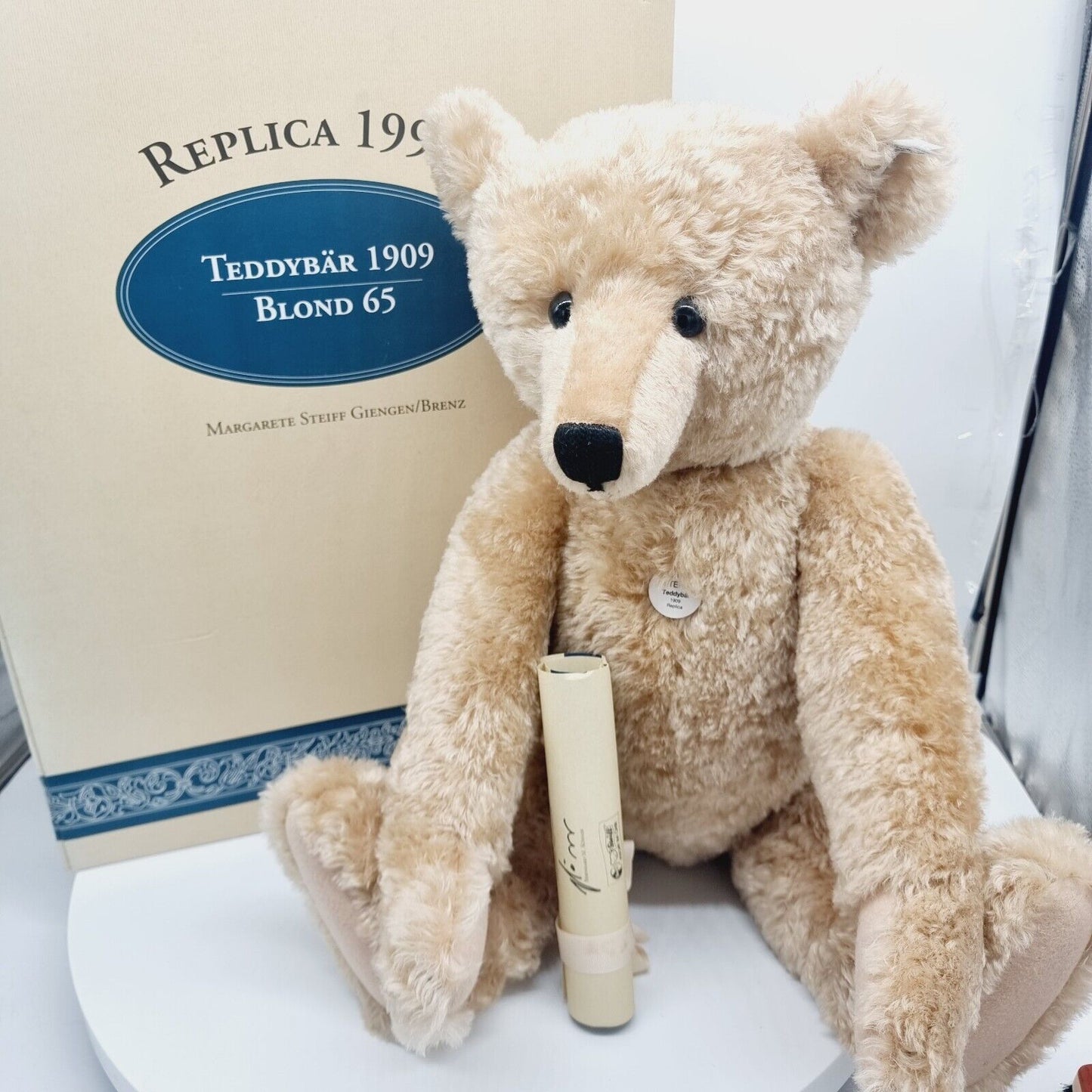 Steiff 406058 Teddybär 1909 blond 65cm limitiert 5000 Replica 1995 Zertifikat