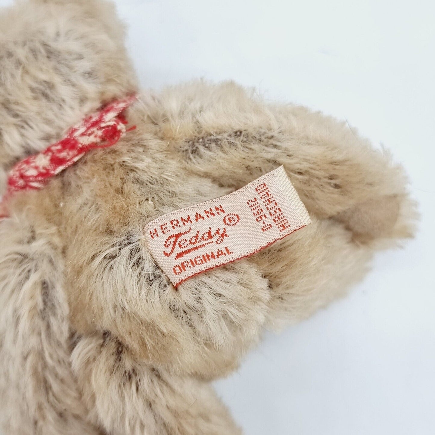 Hermann Teddy Original Jahresbär 2003 mit Schleife 12 cm Mohair