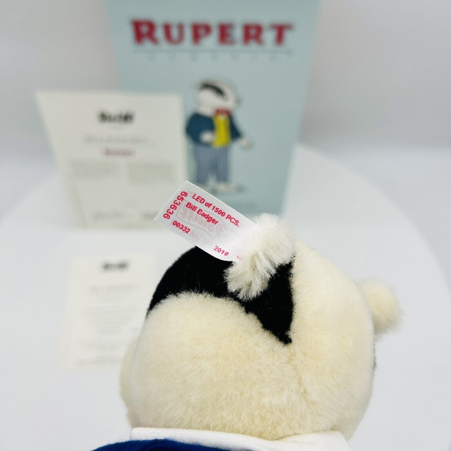Steiff 653636 Bill Badger aus Rupert limitiert 1500 aus 2010 28 cm Alpaca