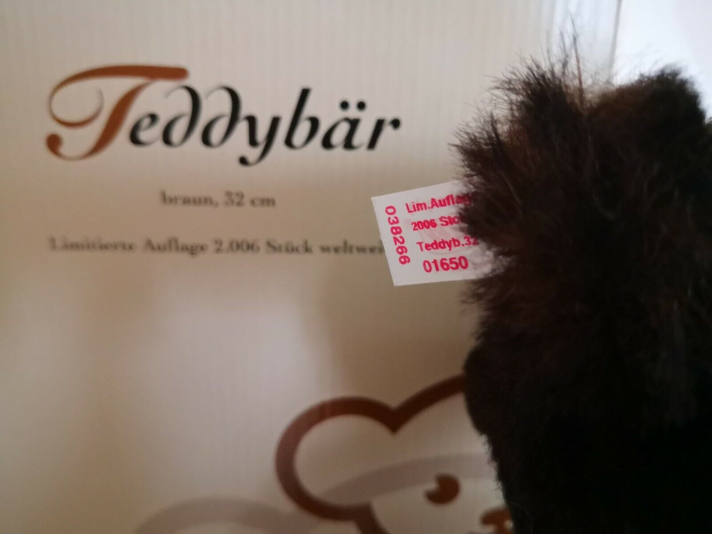 Steiff Teddybär braun, 32 cm, 038266, limitierte Auflage OVP + Zertifikat