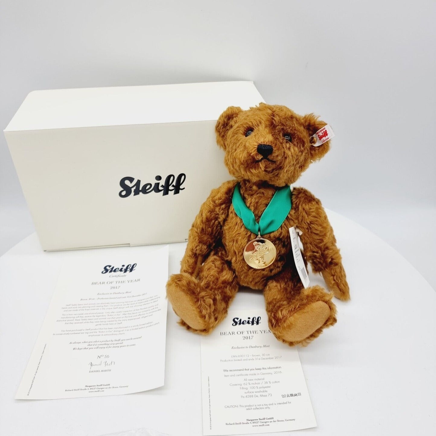 Steiff 690112 Jahresbär exklusiv Danburry Mint braun 30 cm