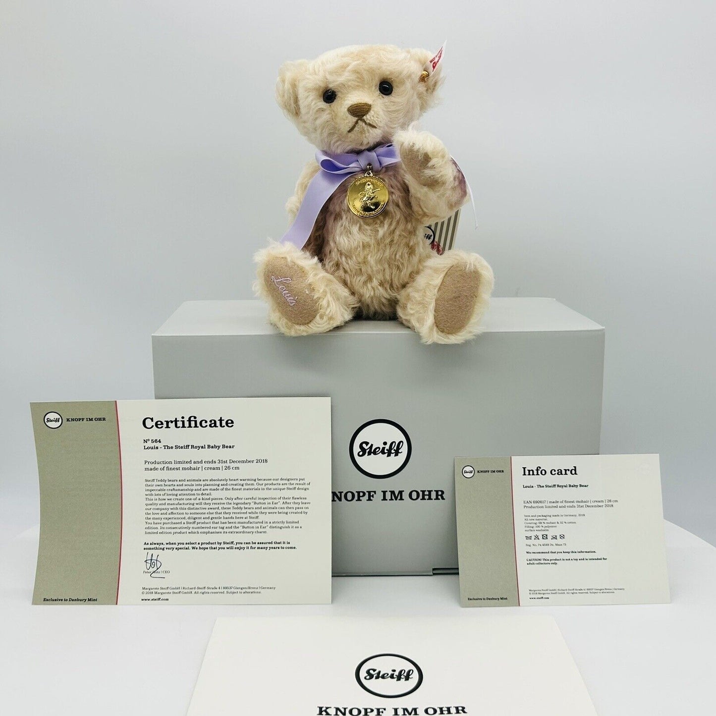 Steiff 690617 Teddybär Royal Baby Louis Zeitlimitierung aus 2018 26cm