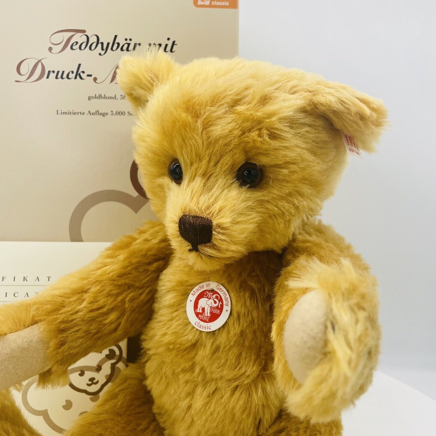 Steiff Teddybär mit Druck-Musikwerk 037160 limitiert 3000 38cm Mohair