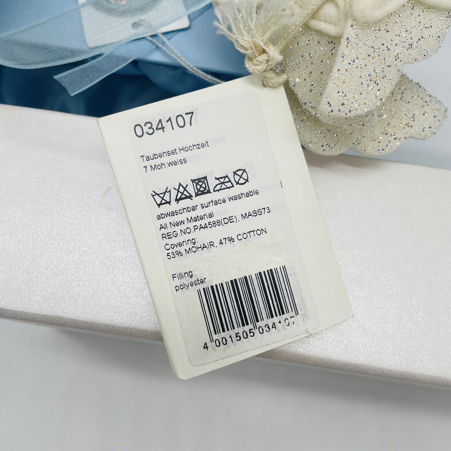 Steiff Taubenset Hochzeit 034107 mit Swarovski Kristallen