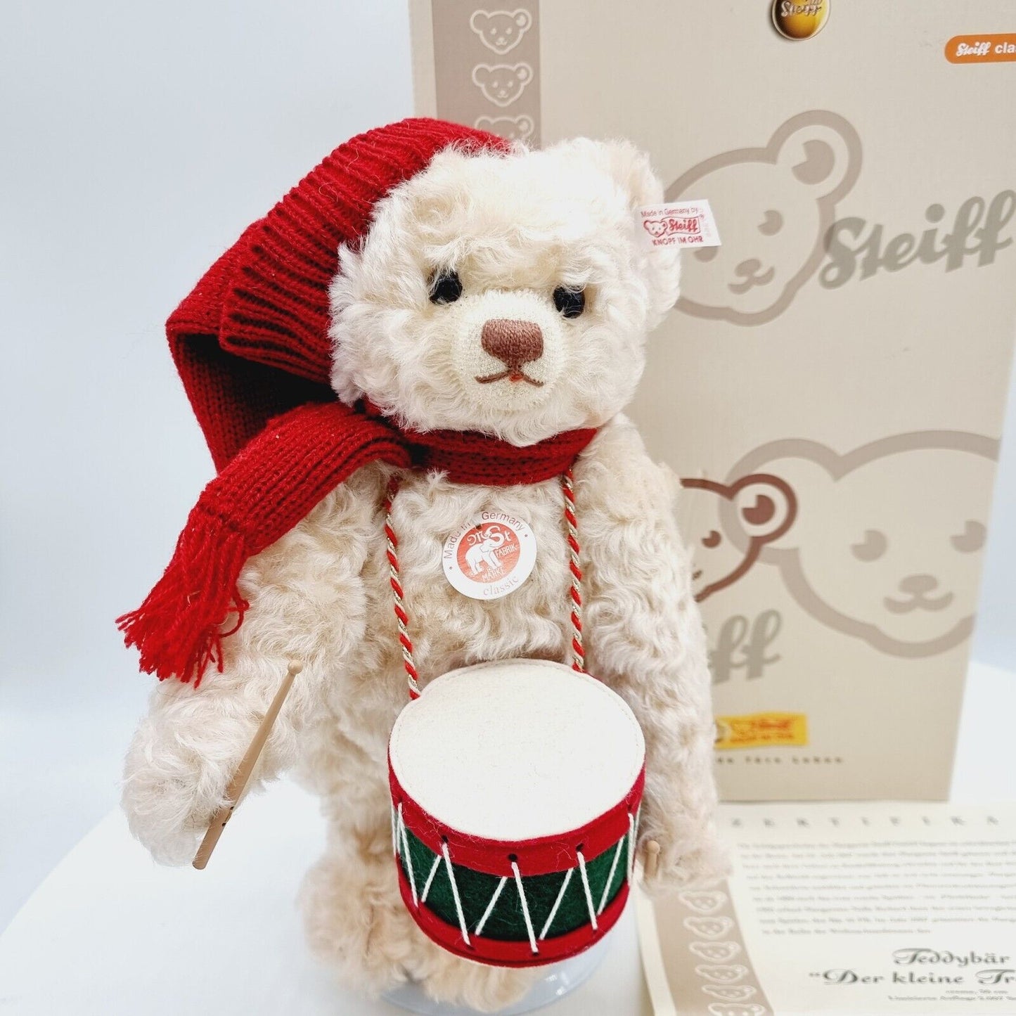 Steiff 037368 Teddybär Trommler limitiert 2007 aus 2007 30cm aus Mohair